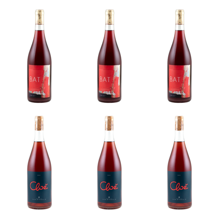 De flessen in Rosé naast rosé van Abbazia San Giorgio