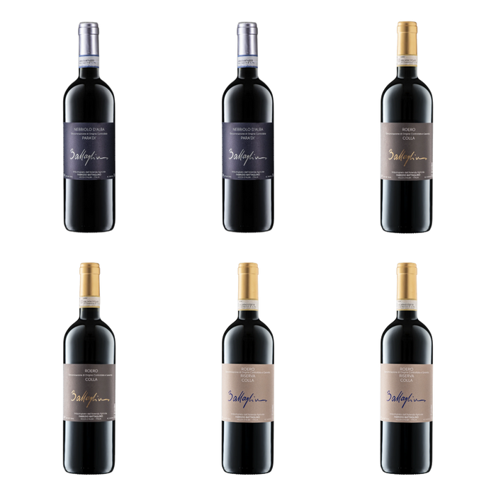 De flessen in Nebbiolo in drie wijnen van Battaglino