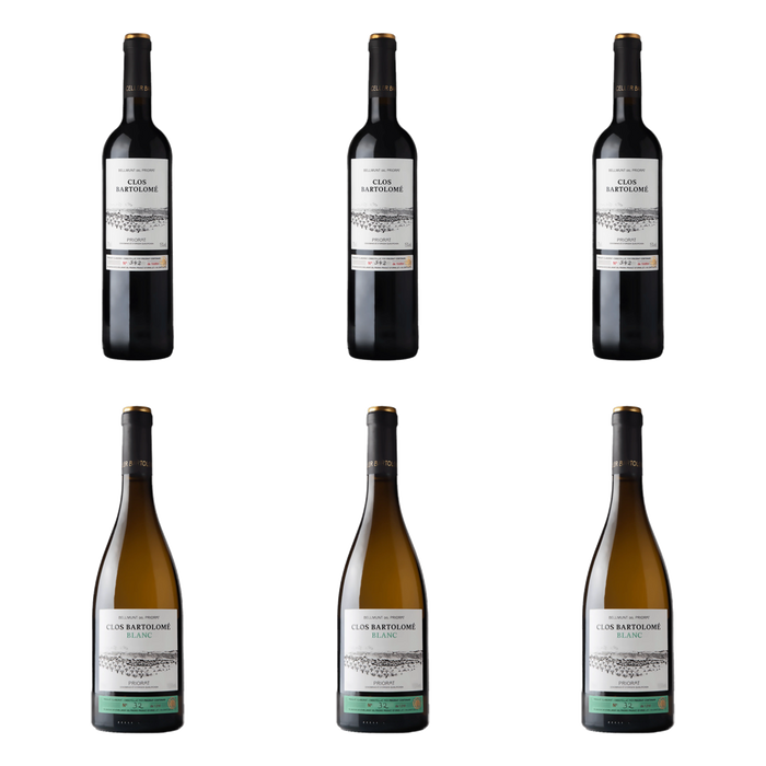 De flessen in Clos Bartolomé wit en rood van Celler Bartolome