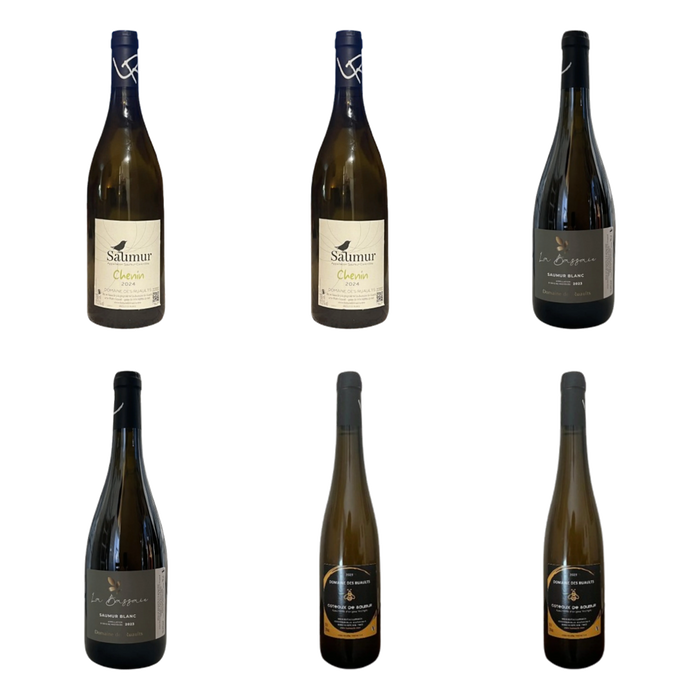De flessen in Chenin in drie cuvées van Domaine des Ruaults