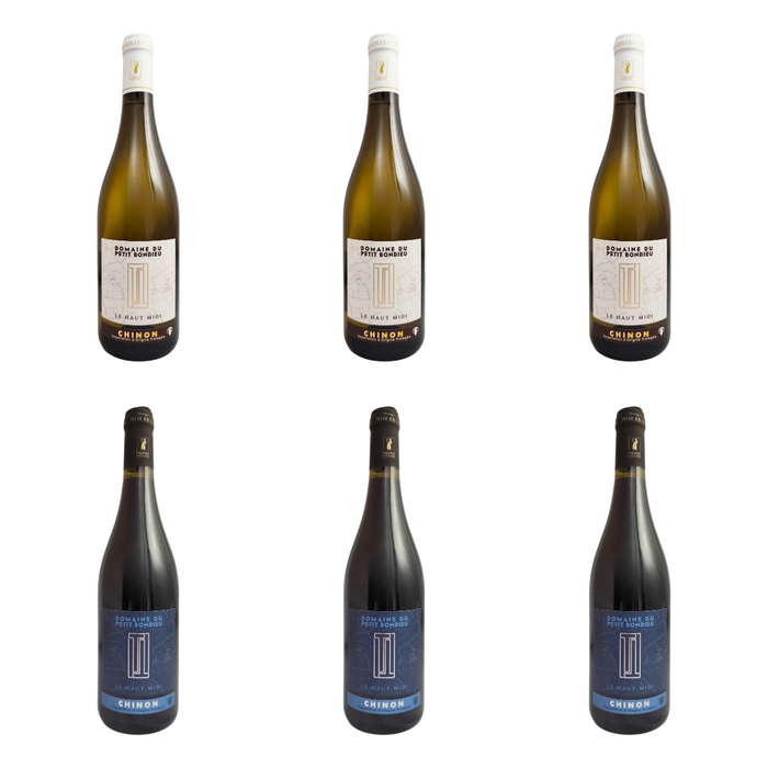 De flessen in Chinon in wit en rood van Domaine du Petit Bondieu