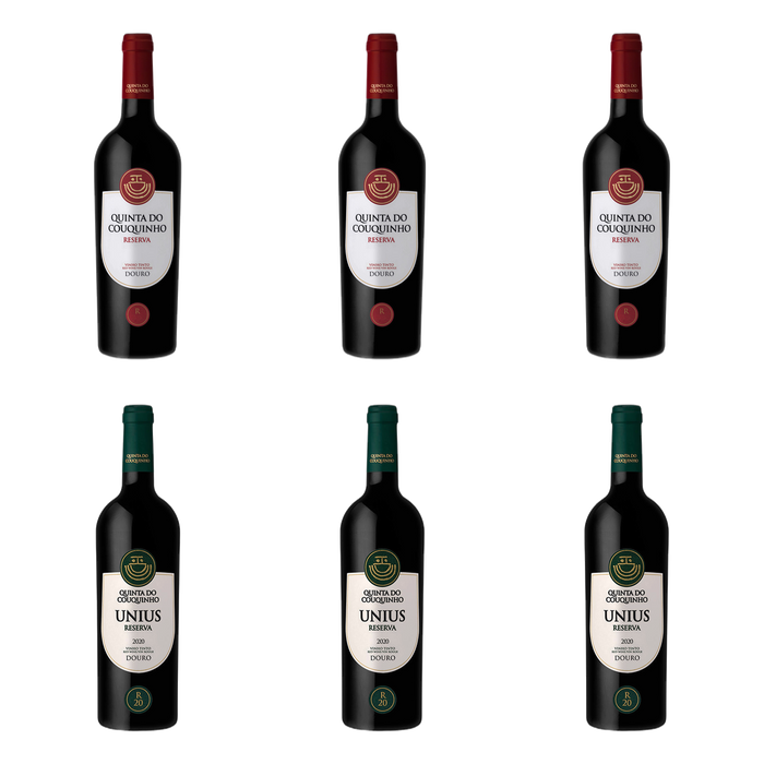De flessen in Twee rode Reserva-blends van Quinta Do Couquinho - Sociedade