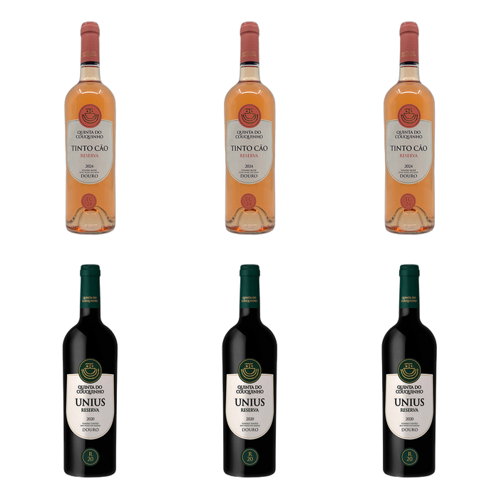 De flessen in Tinto Cão in rosé en rood van Quinta Do Couquinho - Sociedade