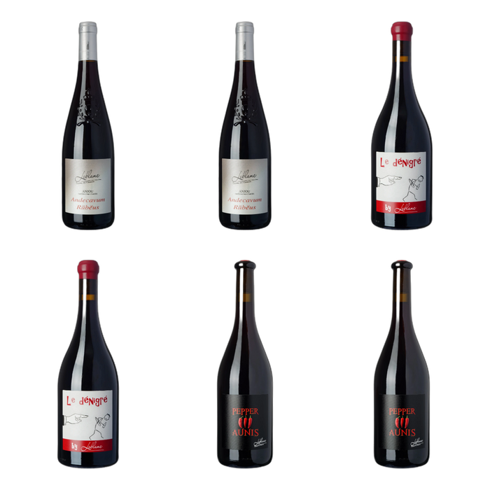De flessen in Drie rode druiven van Domaine Leblanc - les Closserons