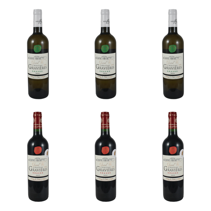 De flessen in Gravières in wit en rood van Vignobles Labuzan