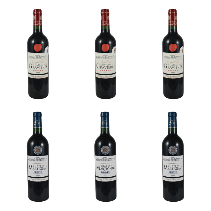 De flessen in Twee rode Graves van Vignobles Labuzan