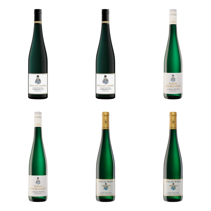 De flessen in Riesling van droog tot zoet van Weingut Erben Von Beulwitz