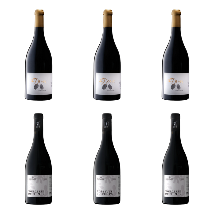 De flessen in Carignan en Mourvèdre van Domaine de la Rochelierre