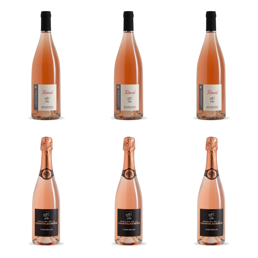 Rosé met en zonder bubbels van Domaine de la Chanteleuserie